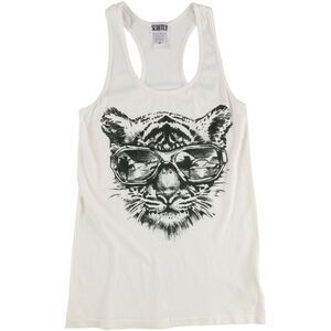 Scratch Womens Tiger Sunglasses Racerback Tank Top, NWT